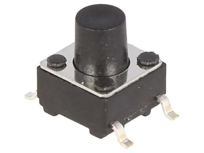 Taktil omkopplare SMD 6x6x7mm svart @ electrokit (1 av 1)