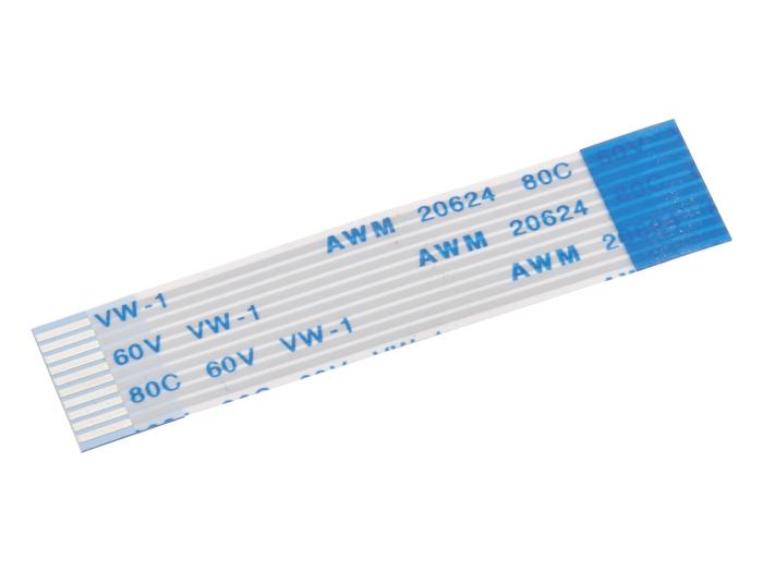 FPC-kabel 10-pol 1.0mm 50mm motsatt-sida @ electrokit (1 av 1)