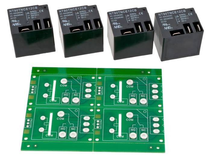 Relay module 12V 30A 4-pack soldering kit @ electrokit (1 of 6)