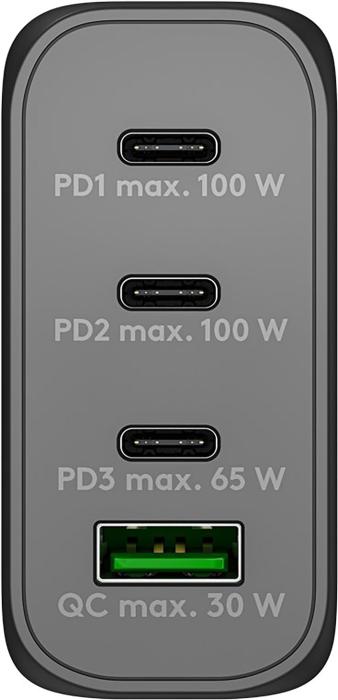USB-C PD multiport GaN laddare 100W svart @ electrokit (2 av 4)