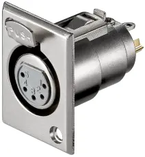 XLR 5P hona chassi nickel diagonala fästhål @ electrokit
