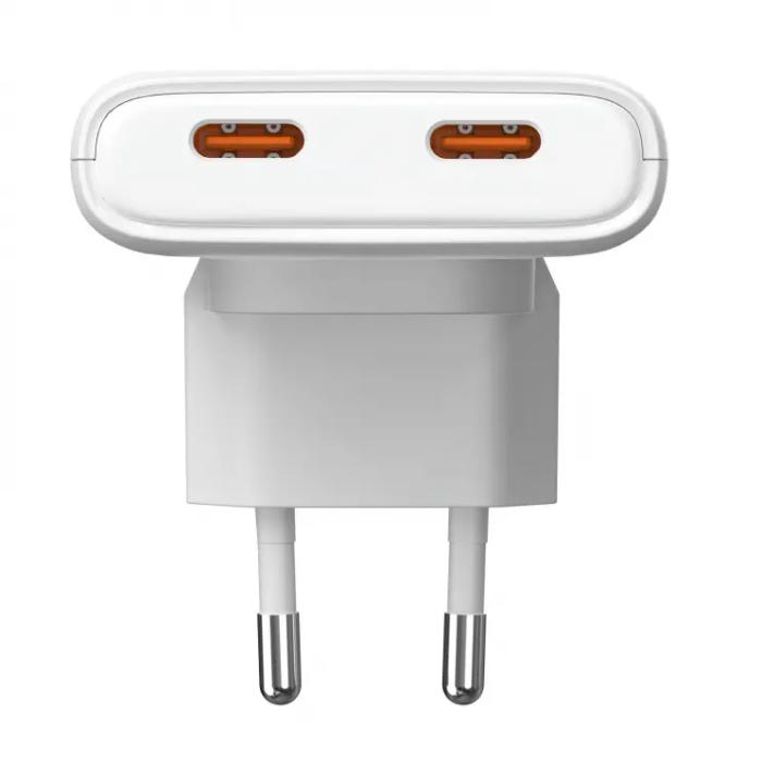 Dual USB-C PD charger 65W angled @ electrokit (2 of 6)