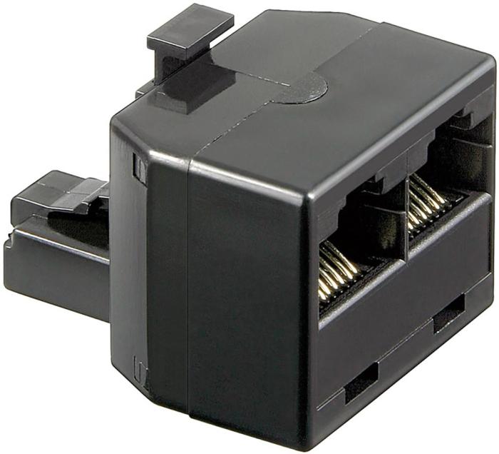 RJ45 förgreningsadapter rak M-F-F @ electrokit (1 av 1)