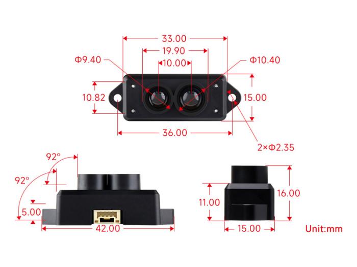 Avståndsgivare Lidar 0.1-12m TF-Mini-S @ electrokit (8 av 8)
