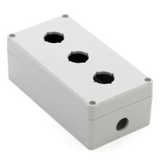 Control Station Box Enclosure 3x &oslash;22mm 158x82x55mm light grey IP65 @ electrokit