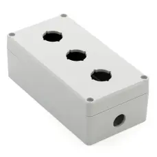 Tryckknappsl&aring;da 3x &oslash;22mm 158x82x55mm ljusgr&aring; IP65 @ electrokit