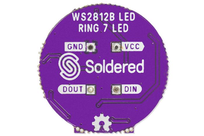 Addressable RGB LED ring with 7 LEDs ø23mm - WS2812 @ electrokit (3 of 4)