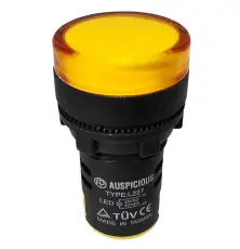 Signallampa LED 24V AC/DC &oslash;22mm gul IP65 @ electrokit