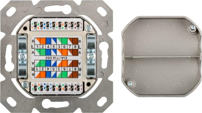 Vägguttag 2-port infällt Cat6 UTP/STP @ electrokit (3 av 3)