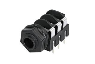 6.3mm female 3-pin mono chassis PCB switch @ electrokit