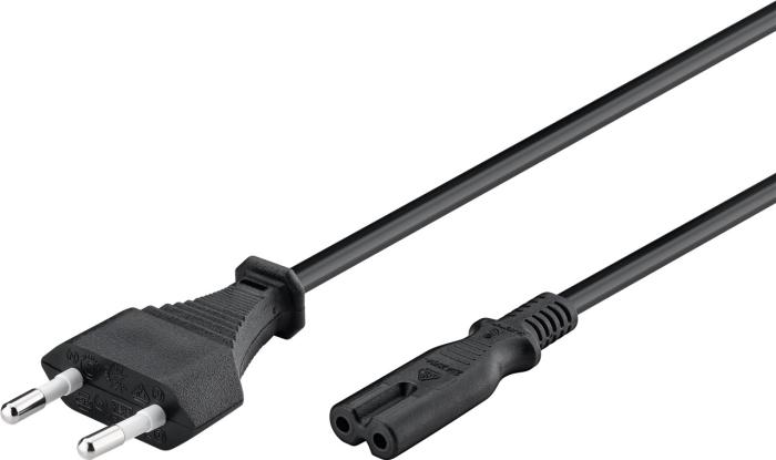 Power cord CEE7/16 to C7 0.5m black @ electrokit (1 of 2)