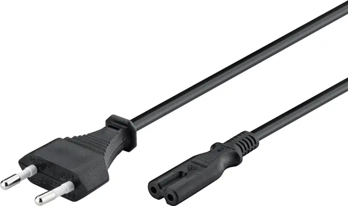 Nätsladd CEE7/16 till C7 0.5m svart @ electrokit (1 av 2)