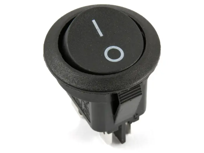 Vågomkopplare 2-pol on-off ø20mm svart @ electrokit (1 av 3)