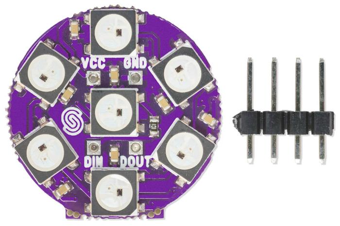 Addressable RGB LED ring with 7 LEDs ø23mm - WS2812 @ electrokit (4 of 4)
