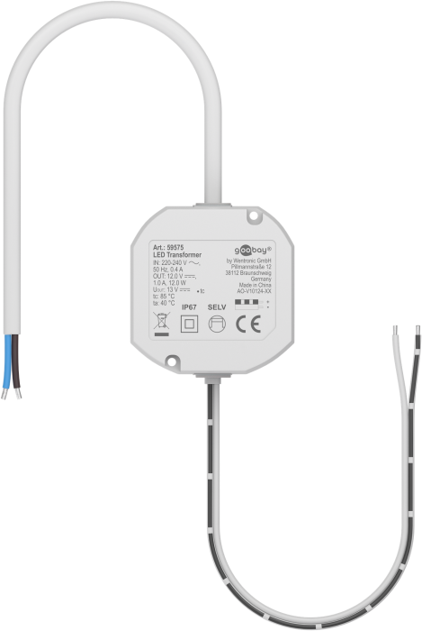 LED power supply 12V (DC) 12W flush-mount @ electrokit (1 of 3)