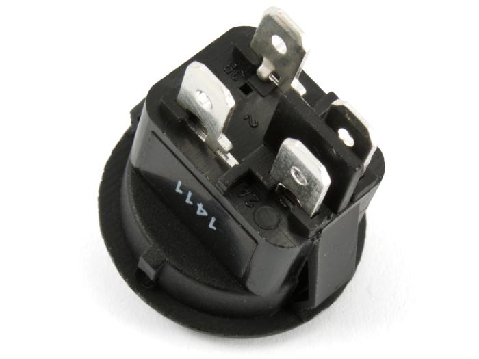 Vågomkopplare 2-pol on-off ø20mm svart @ electrokit (3 av 3)