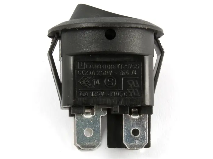 Vågomkopplare 2-pol on-off ø20mm svart @ electrokit (2 av 3)