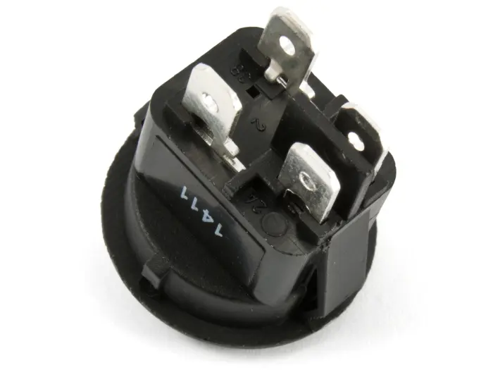 Vågomkopplare 2-pol on-off ø20mm svart @ electrokit (3 av 3)