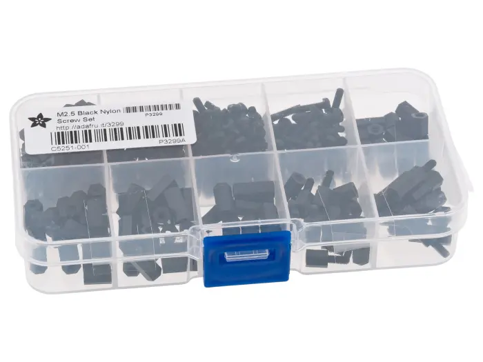 Black Nylon Screw and Stand-off Set M2.5 - 380pcs @ electrokit (1 of 2)