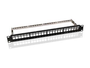 Patch panel 19" 24 port Keystone @ electrokit