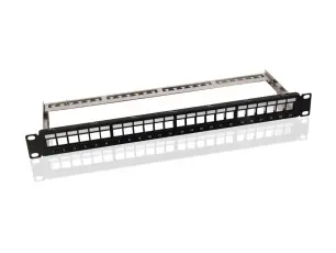 Patchpanel 19" 24-port Keystone @ electrokit