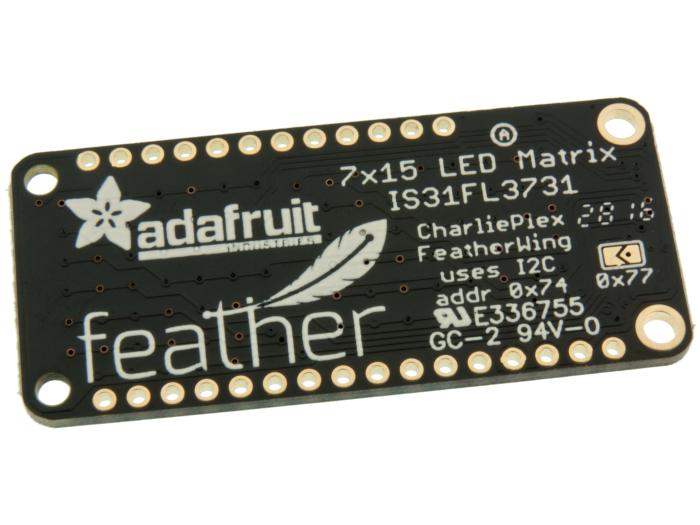 15x7 CharliePlex LED Matrix FeatherWing - Cool White @ electrokit (2 av 3)