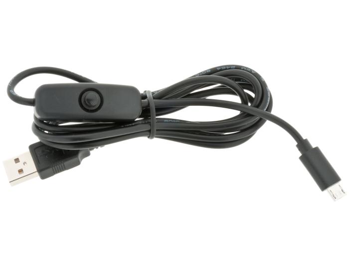 USB-kabel med strömbrytare microUSB 1m @ electrokit (1 av 3)
