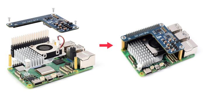 PoE HAT för Raspberry Pi 5 - 5V 5A @ electrokit (4 av 5)