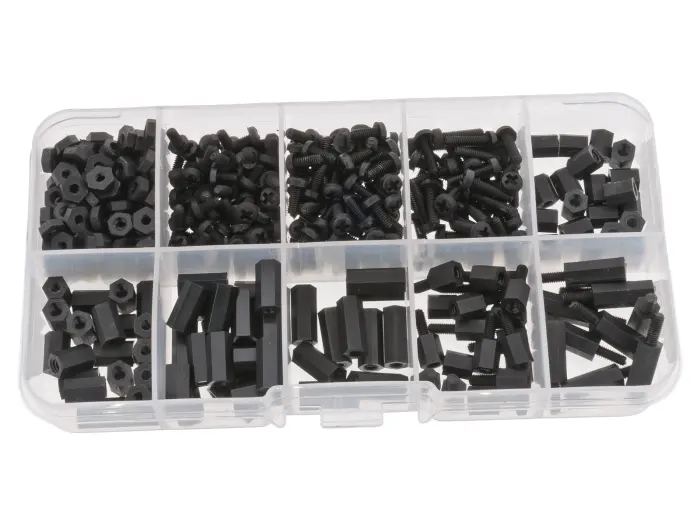 Black Nylon Screw and Stand-off Set M2.5 - 380pcs @ electrokit (2 of 2)