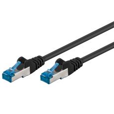 S/FTP Cat6a nätverkskabel 0.25m svart LSZH Cu @ electrokit