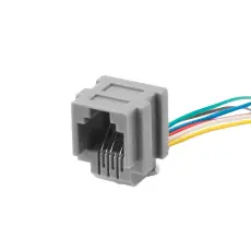 Modular jack 6P6C - RJ12 with cable @ electrokit