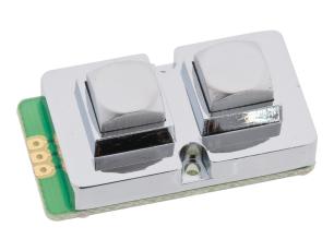 Knappsats 2-knappar metall @ electrokit