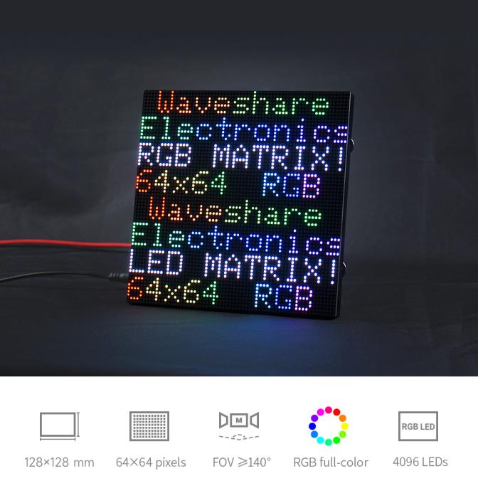 Full-color panel 2mm RGB-LED matrix 64x64px 128x128mm P2 @ electrokit (4 of 9)