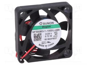 Fläkt 30x30x6mm 5VDC 23.6dBA 8.3m³/h @ electrokit