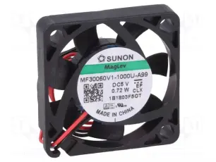 Fläkt 30x30x6mm 5VDC 23.6dBA 8.3m³/h @ electrokit