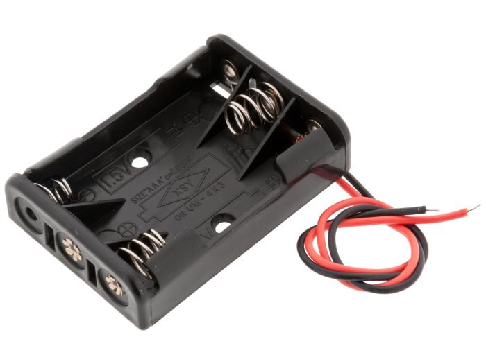 Batterihållare 3x AAA kabelanslutning @ electrokit (1 av 1)
