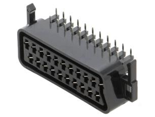 Scart-kontakt hona 21-pol PCB @ electrokit