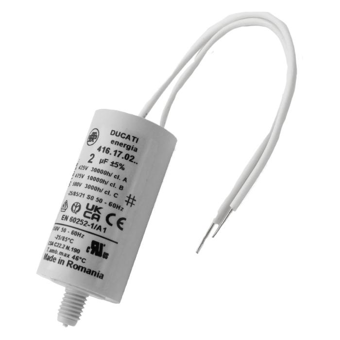 Motorkondensator 2uF 425-500VAC med kabel @ electrokit (1 av 1)