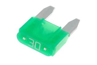 Blade fuse 30A 32VDC - MINI ATM green @ electrokit