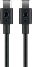 USB-C till USB-C 2.0 kabel 15W 2m svart @ electrokit