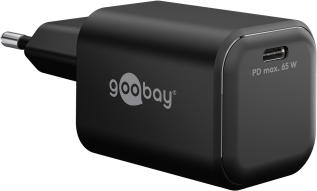 USB-C PD GaN laddare 65W svart @ electrokit