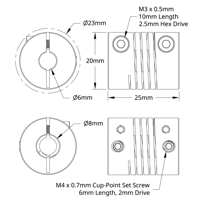 Flexkoppling 6mm till 8mm @ electrokit (3 av 3)