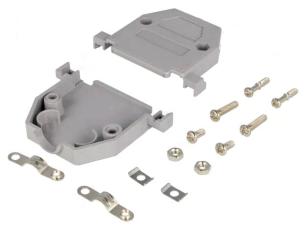 Kåpa D-SUB 25p plast grå @ electrokit