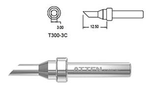 Soldering tip T300-3C bevel cut 3mm @ electrokit
