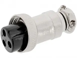 Connector GX16 jack 3-pin @ electrokit