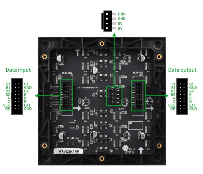 Full-color panel 2mm RGB-LED matrix 64x64px 128x128mm P2 @ electrokit (6 of 9)