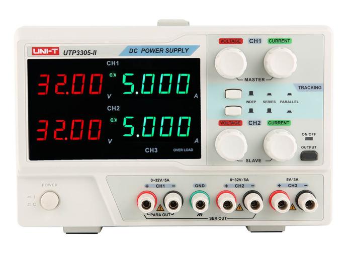 Labbaggregat 2x 0-32V 0-5A + 5V 3A linjär UTP3305-II @ electrokit (2 av 3)