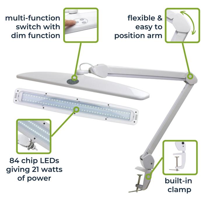 Skrivbordslampa 6500K dimmbar 2000lm @ electrokit (2 av 5)