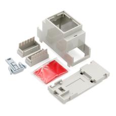 Kapsling f&ouml;r DIN-skena 2 modul med transparent f&ouml;nster @ electrokit