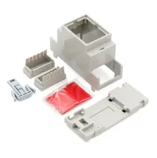 Kapsling f&ouml;r DIN-skena 2 modul med transparent f&ouml;nster @ electrokit